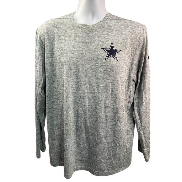 Dallas Cowboys Shirt Mens L Nike On Field Long Sleeve Gray Dri Fit EUC - Picture 1 of 11